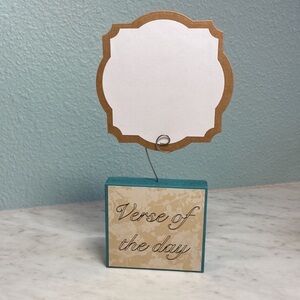 NEW Verse of the Day Bible Scripture Holder Teal Cream